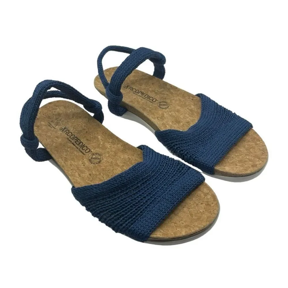 Fabulous Arcopedico Arenal Denim Sandals Shoes Cork Footbed Comfort Orthopedic - Picture 2 of 13